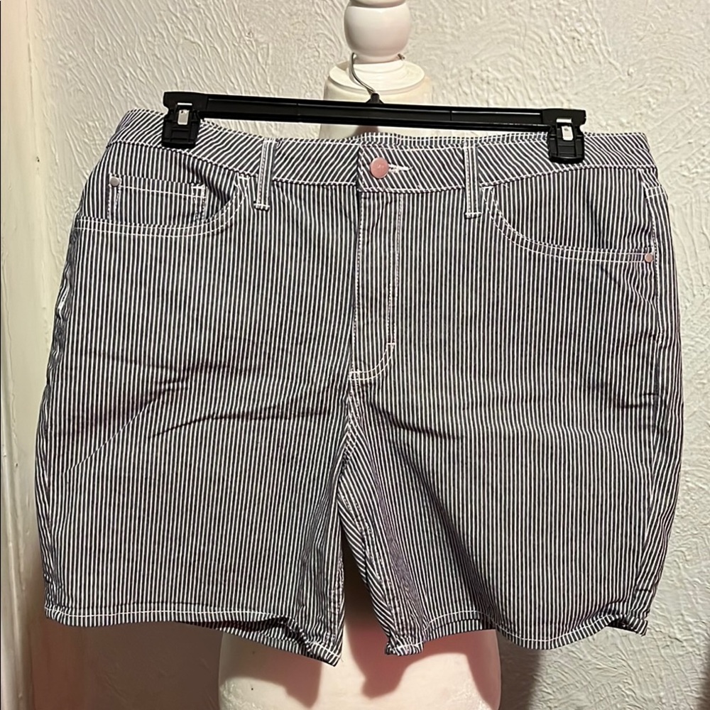 Striped Black and White Shorts